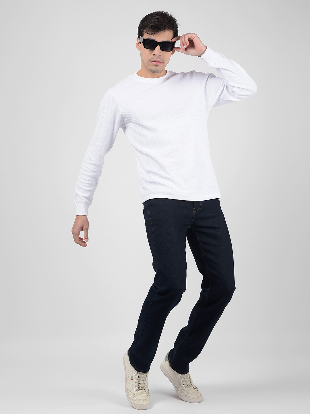 Numero Uno Men Solid Dark Blue Jeans